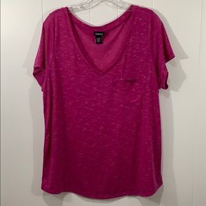 Torrid size 2 pink v neck top with pocket